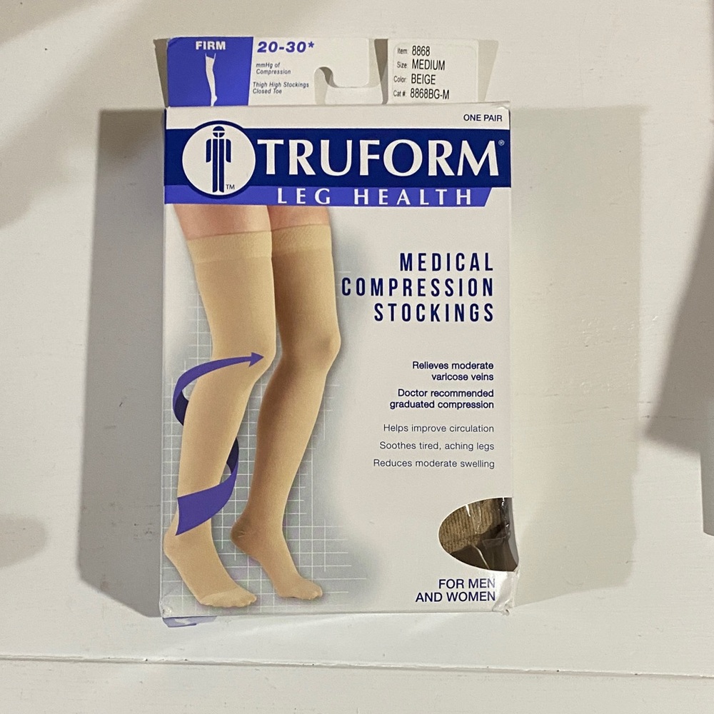 Truform Beige Medical Compression Knee-Highs for Women - Firm Support